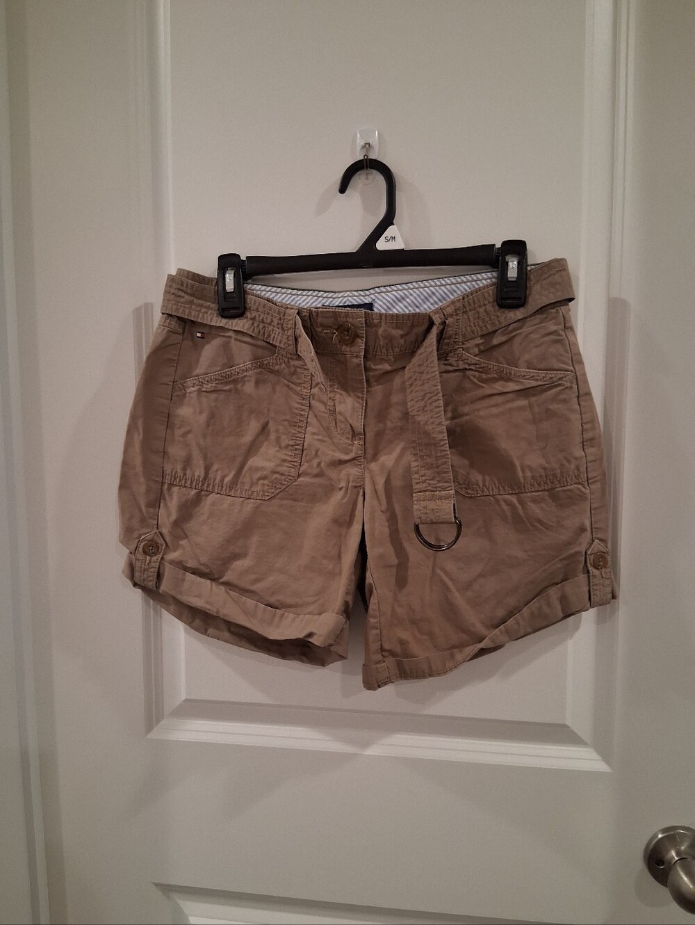 Tommy Hilfiger Tan Cargo Belted Shorts Size 4